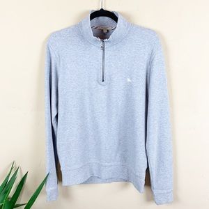 Burberry Grey Quarter-Zip Pullover Sz Small